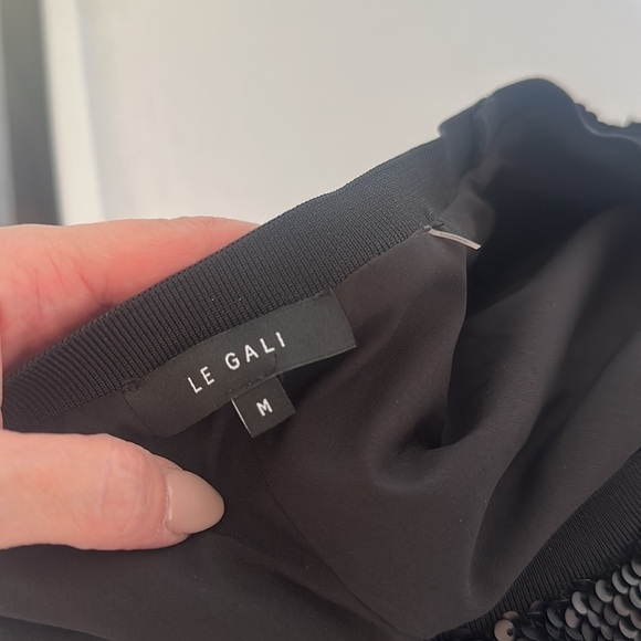 Le Gali Elisa Sequined Velvet Long Sleeve Black Blouse Size Medium Party Festive - Picture 7 of 8